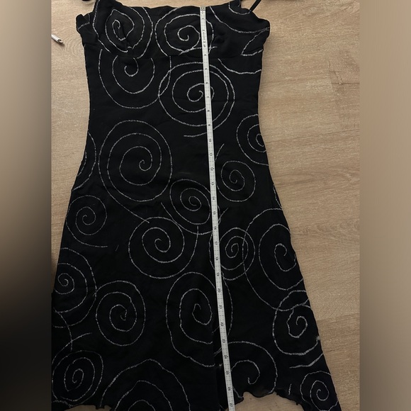 Vintage Y2K Swirl Embroidered Asymmetric Slip Dress - Picture 10 of 12